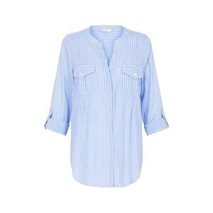 Joie Kalanchoe Top Chambray Porcelain Size M New Blue Stripe Tunic Roll Tab